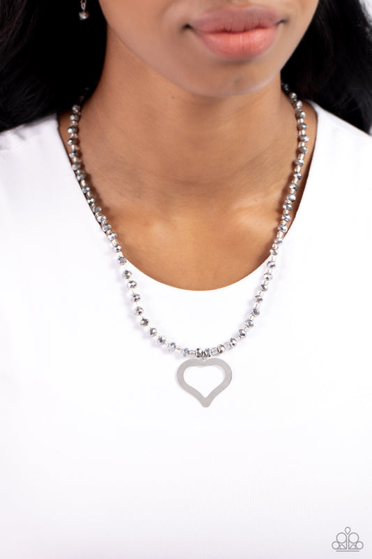 Faceted Factor - silver - Paparazzi necklace