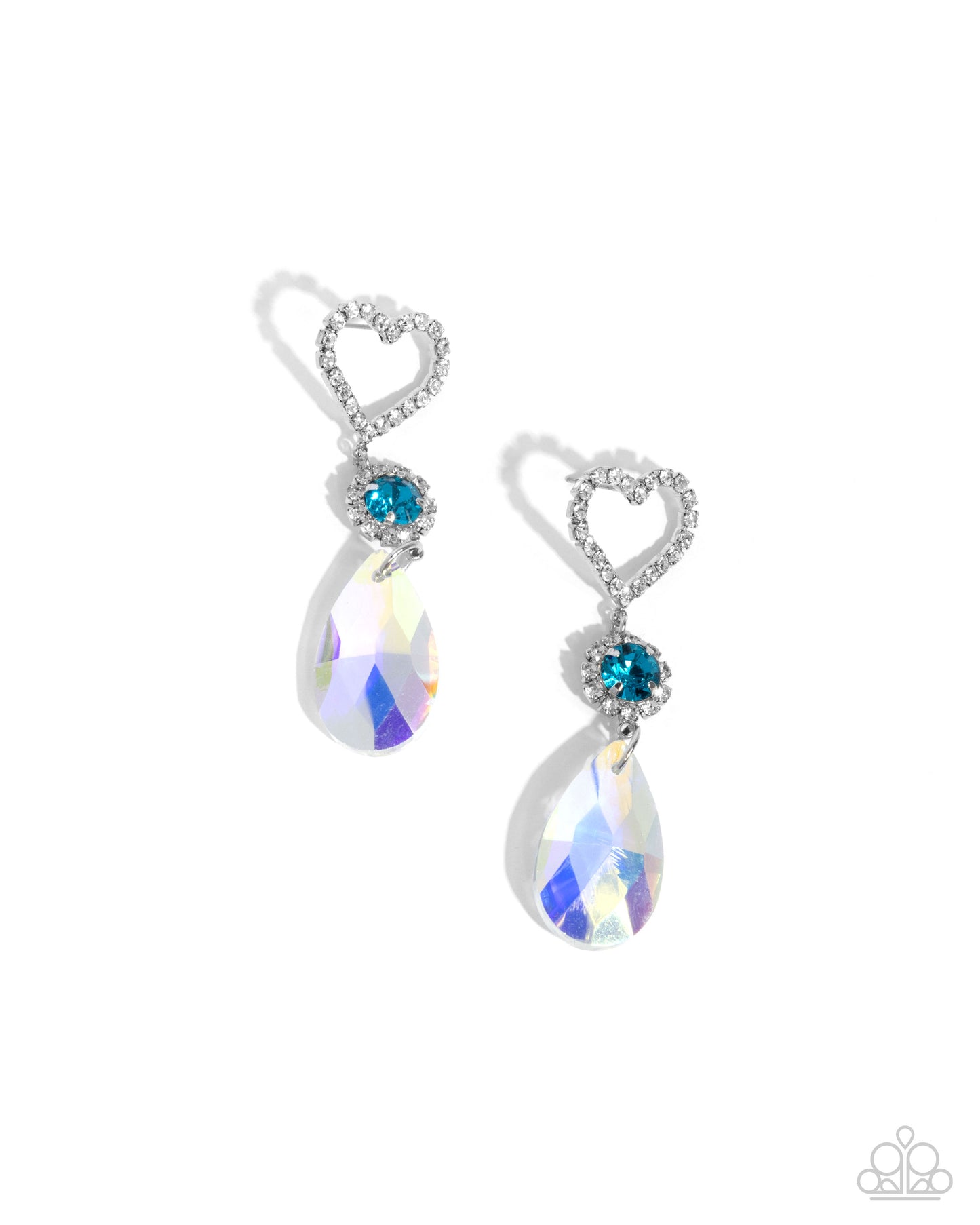 Faceted Frenzy - blue - Paparazzi earrings