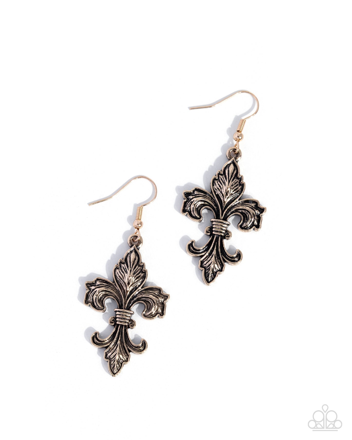 Fancy Fleur-De-Lis - gold - Paparazzi earrings