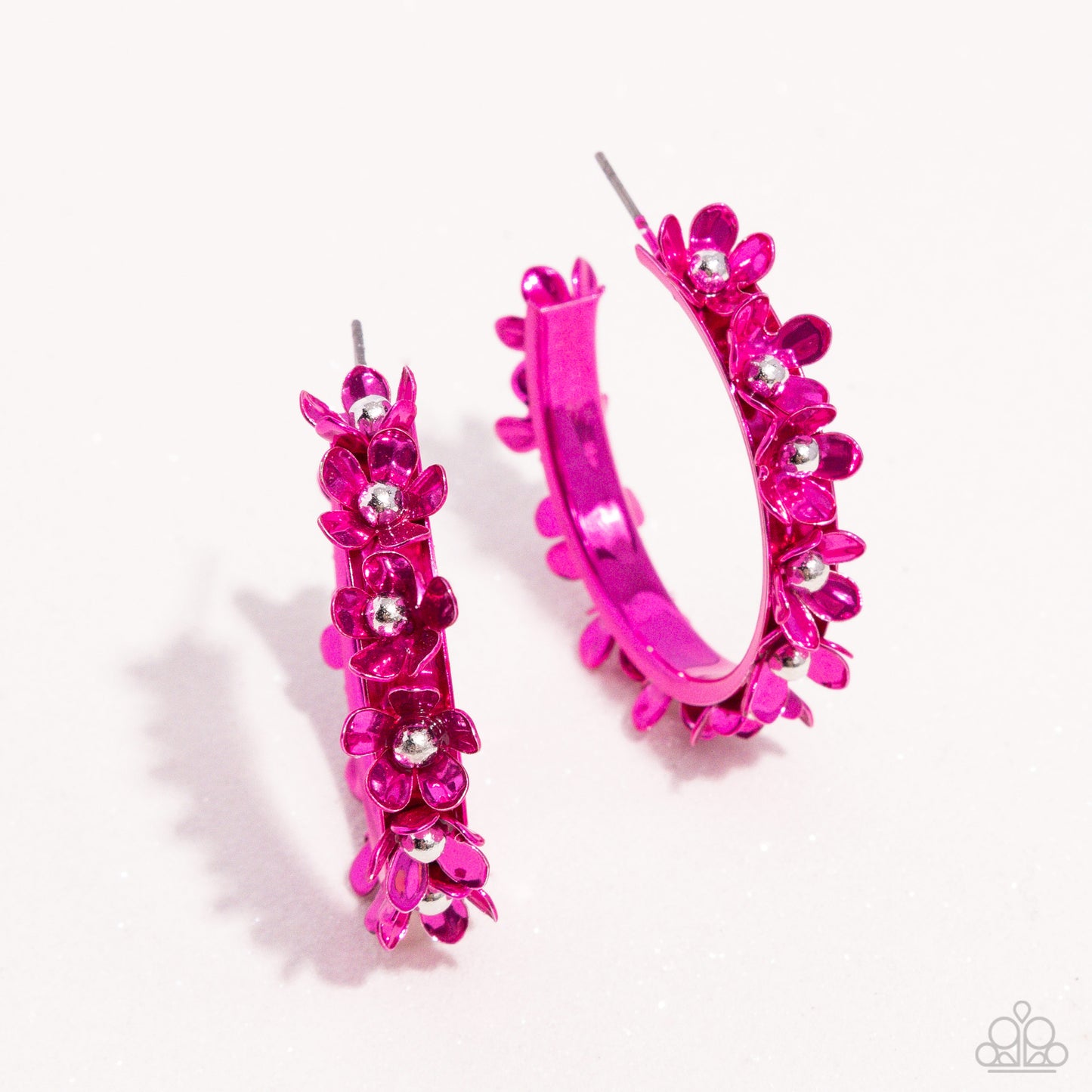 Fashionable Flower Crown - pink - Paparazzi earrings
