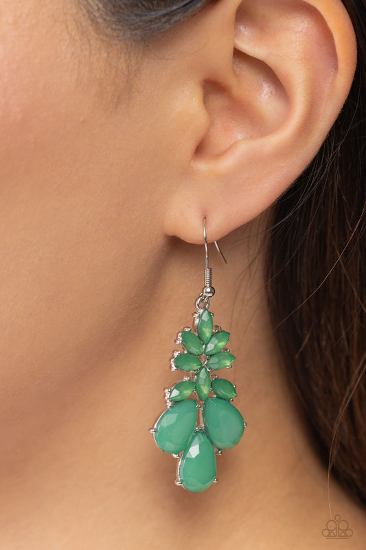 Fashionista Fiesta - green - Paparazzi earrings