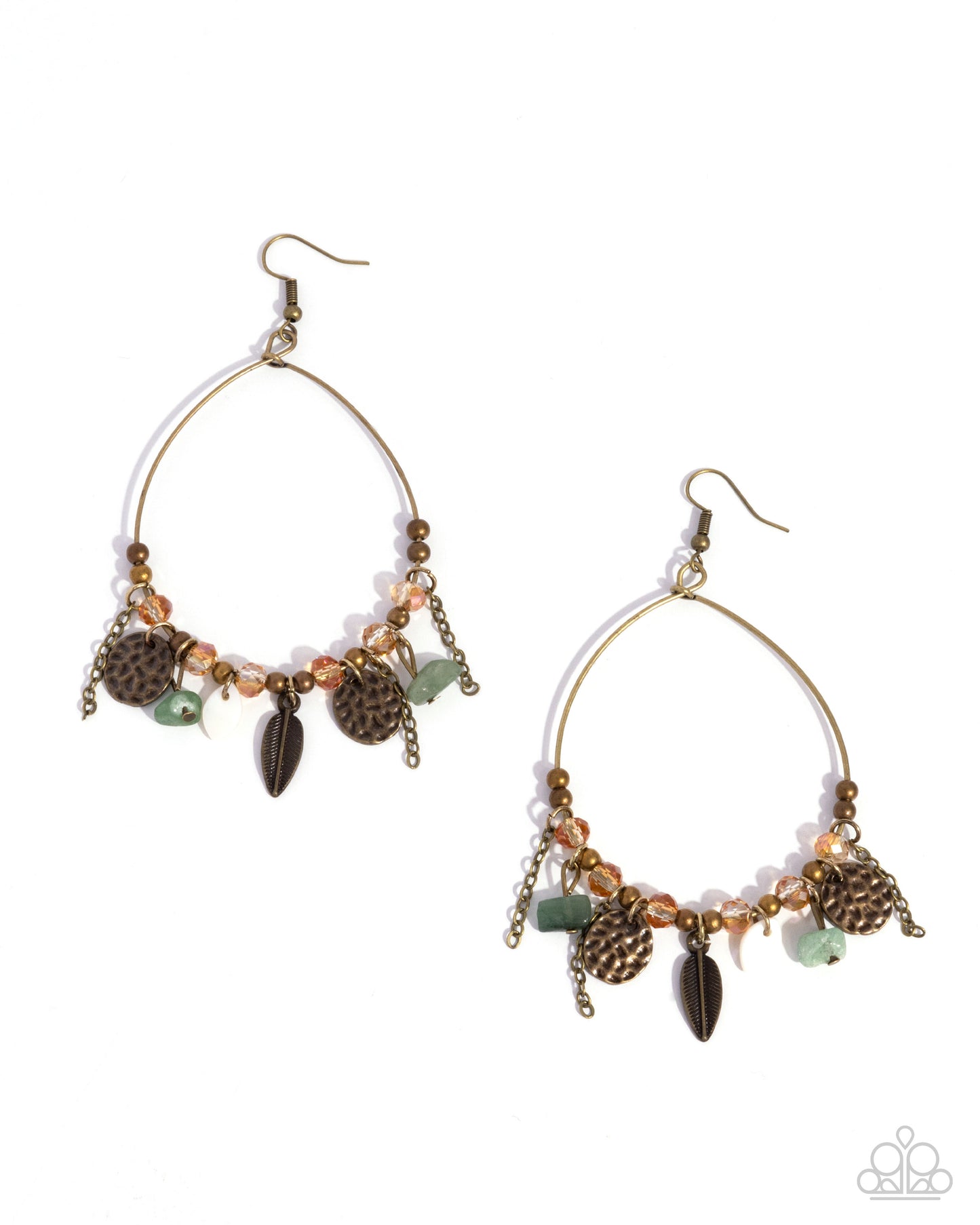 Feathered Fringe - brass - Paparazzi earrings
