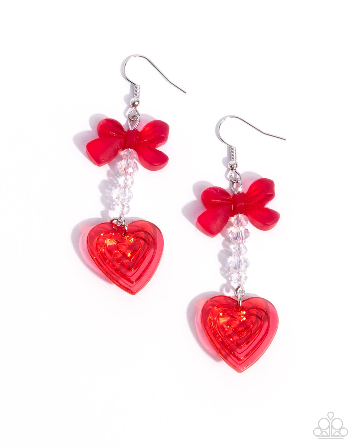 Feminine Freefall - red - Paparazzi earrings