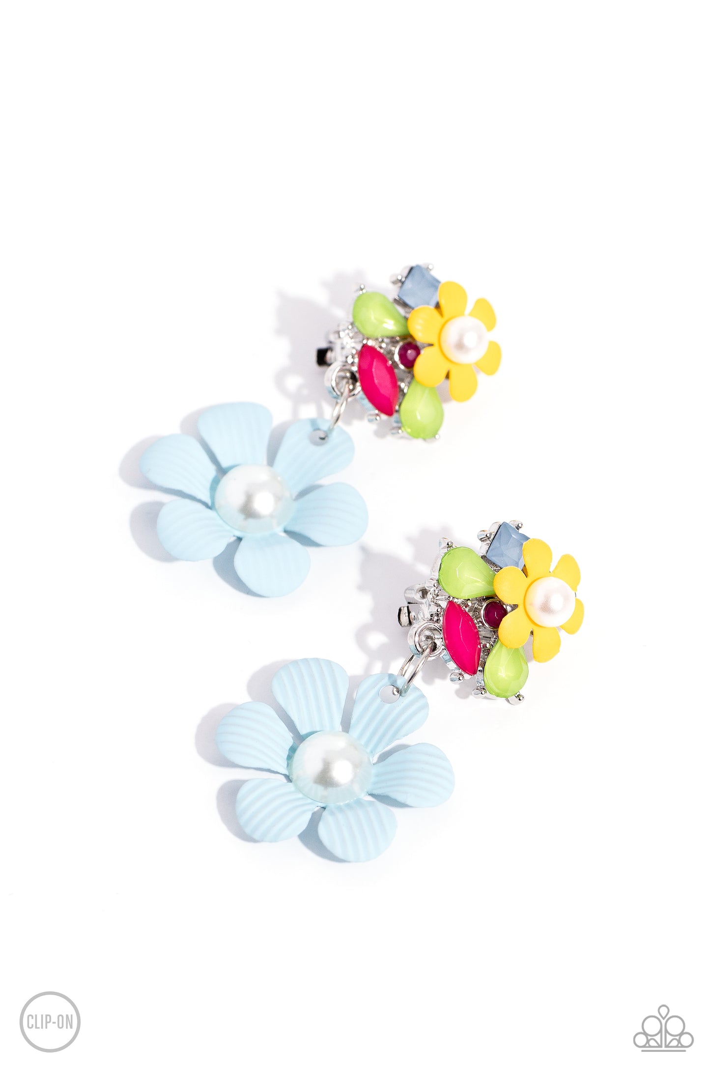 Festive Florals - blue - Paparazzi CLIP ON earrings