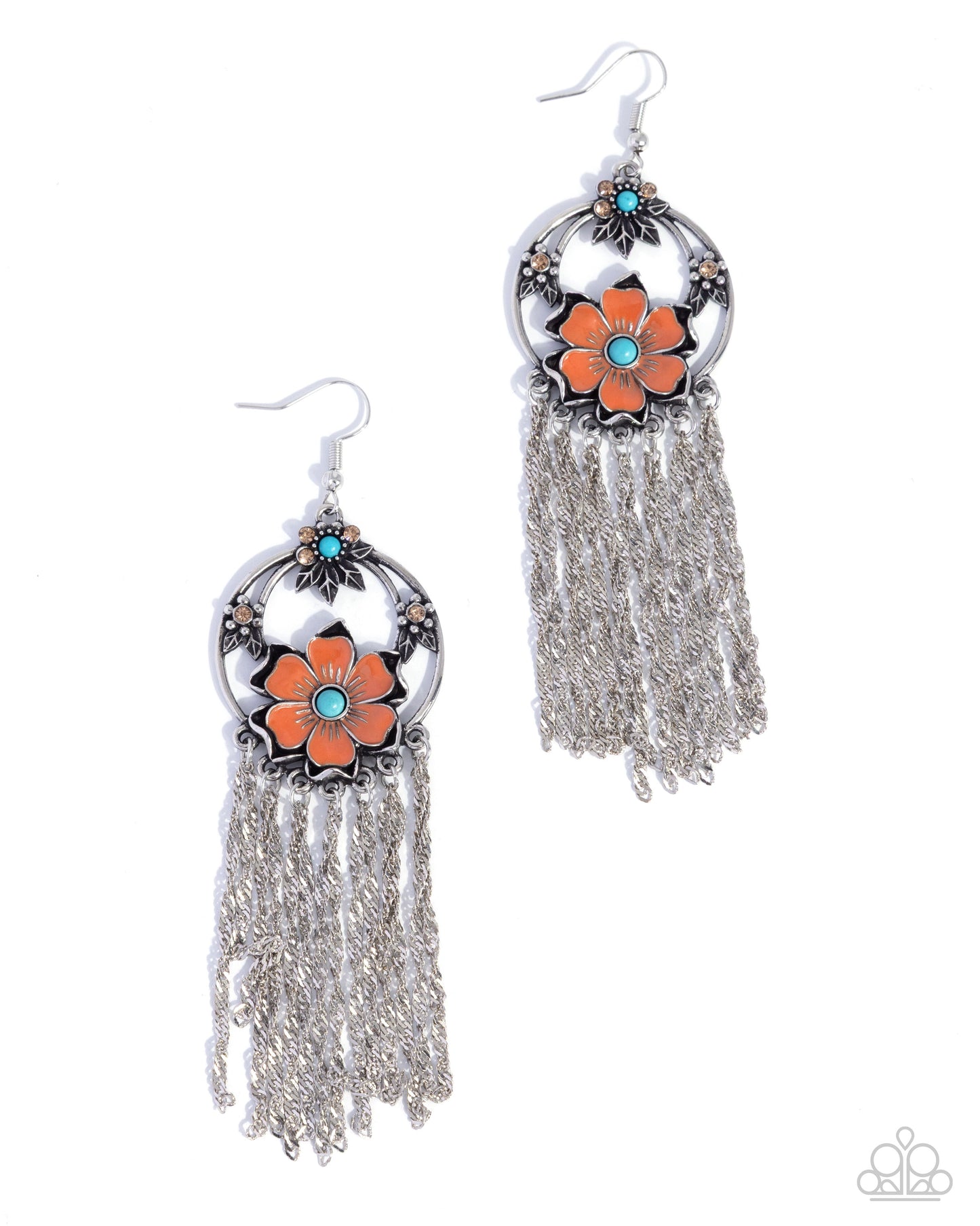 Festive Fringe - orange - Paparazzi earrings