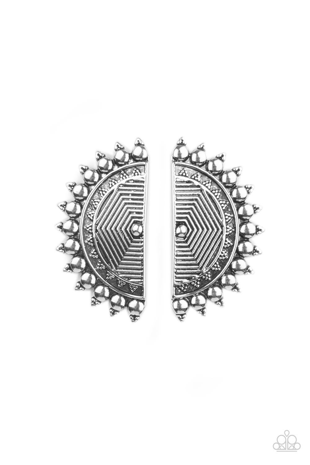Fiercely Fanned Out - silver - Paparazzi earrings
