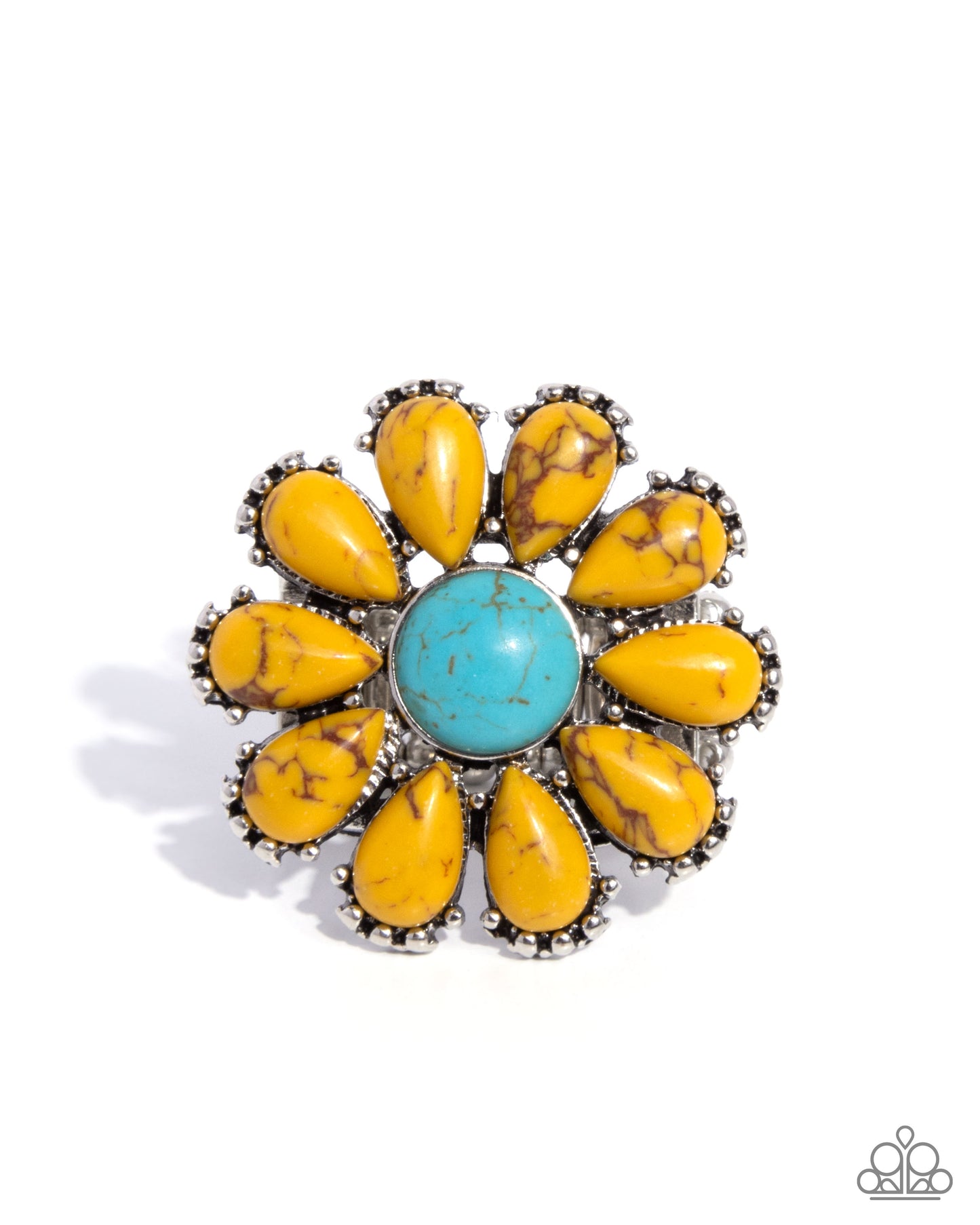 Firm Florals - yellow - Paparazzi ring