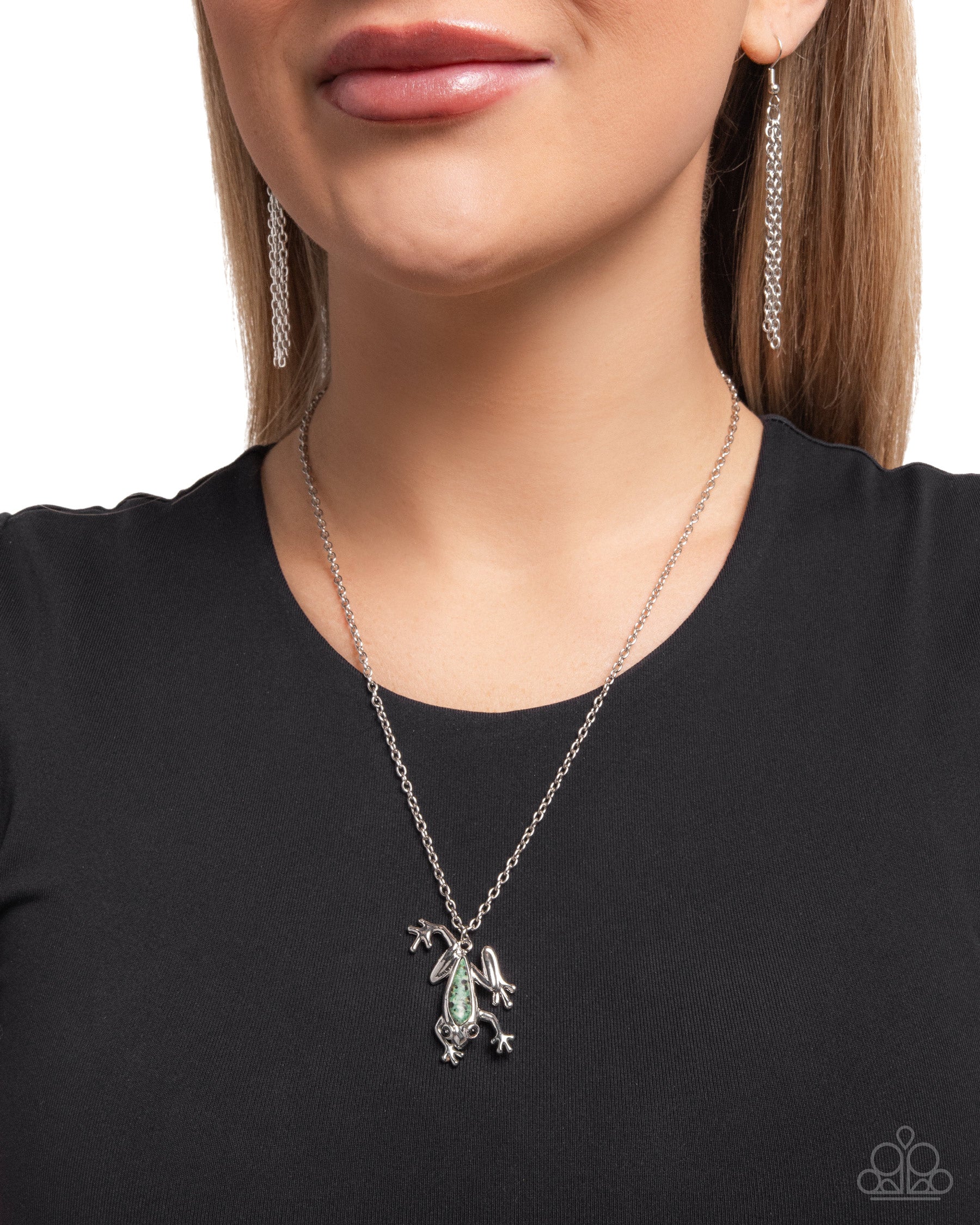 Flashy Tree Frog - green - Paparazzi necklace – JewelryBlingThing