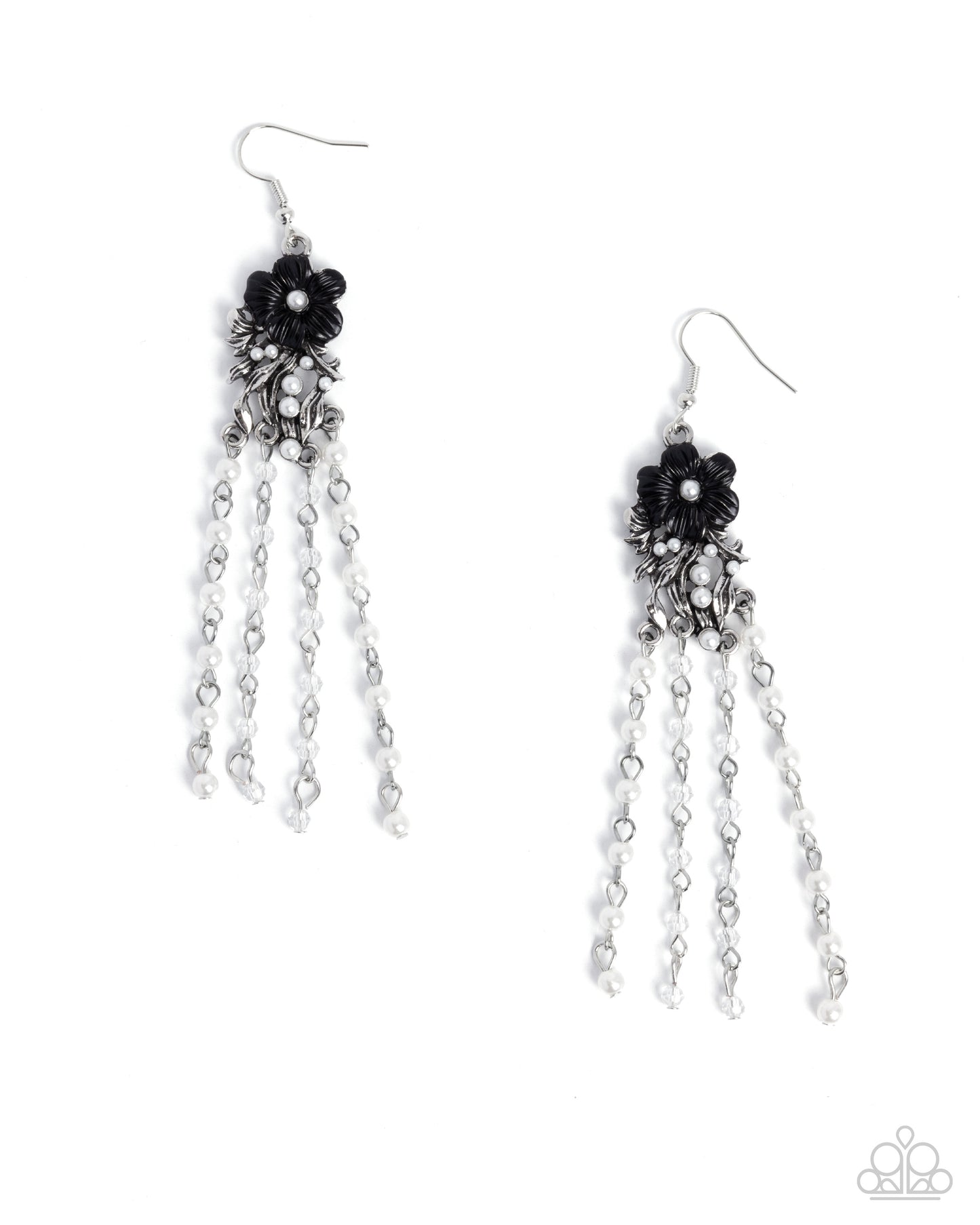 Flawless Floral - black - Paparazzi earrings