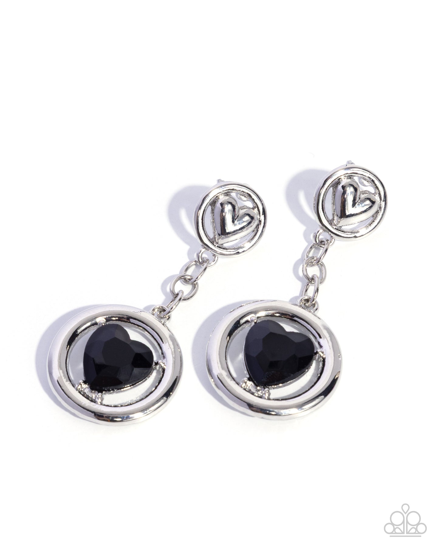 Flirtatious Fandom - black - Paparazzi earrings