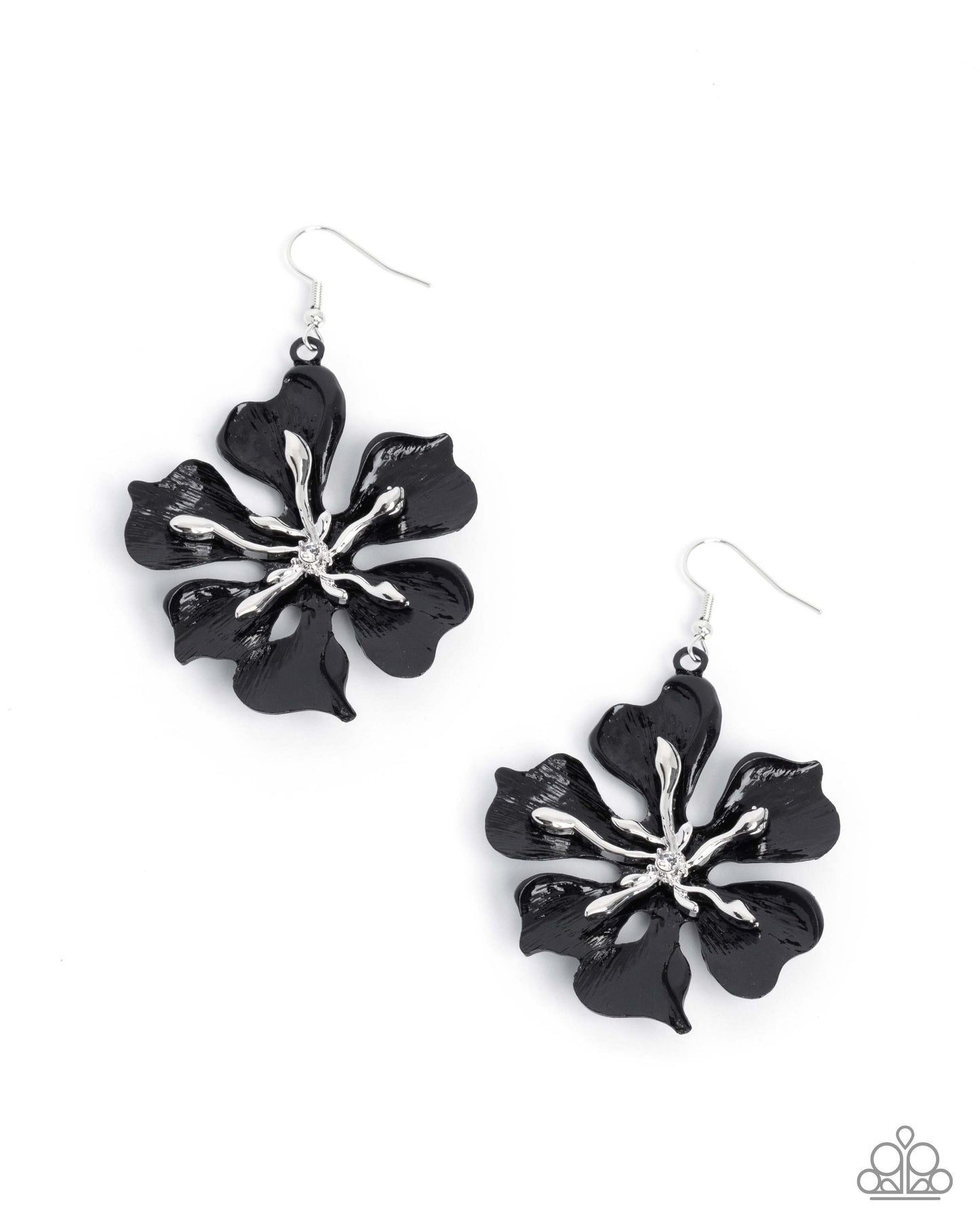 Floral Faction - black - Paparazzi earrings