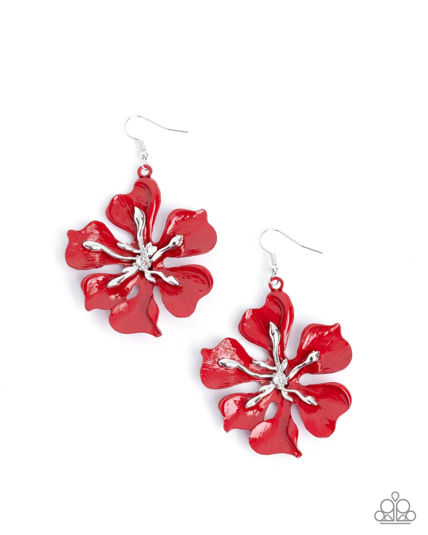 Floral Faction - red - Paparazzi earrings