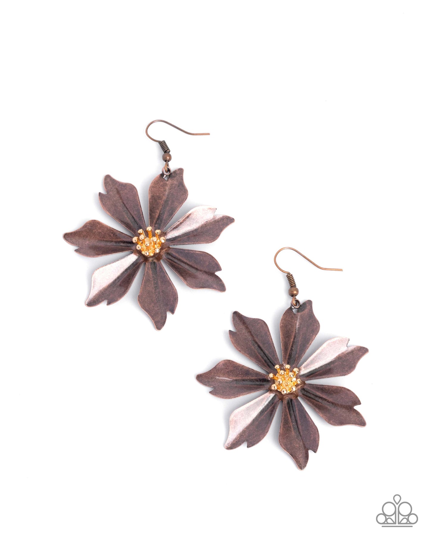 Floral Fascination - copper - Paparazzi earrings
