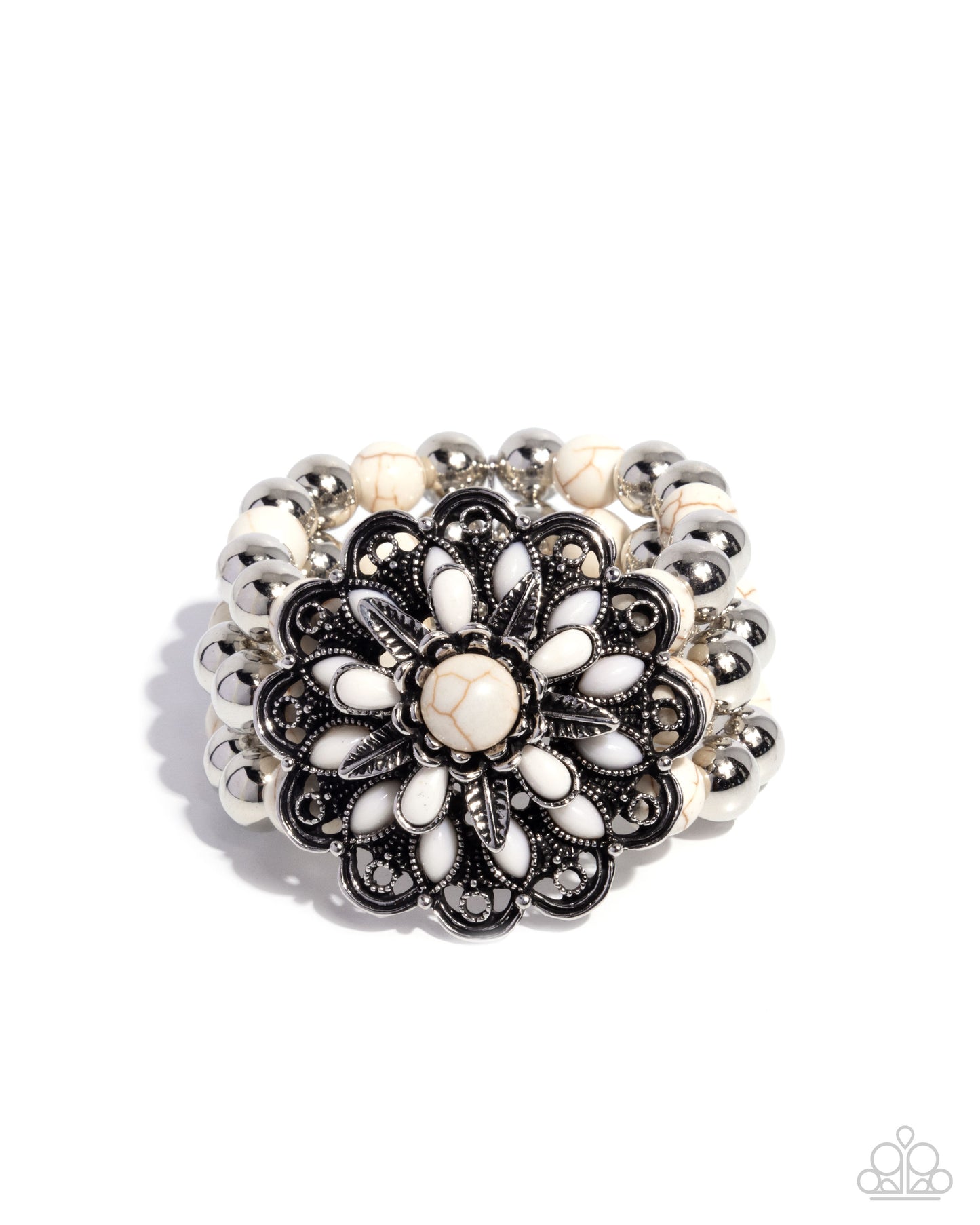 Floral Figment - white - Paparazzi bracelet