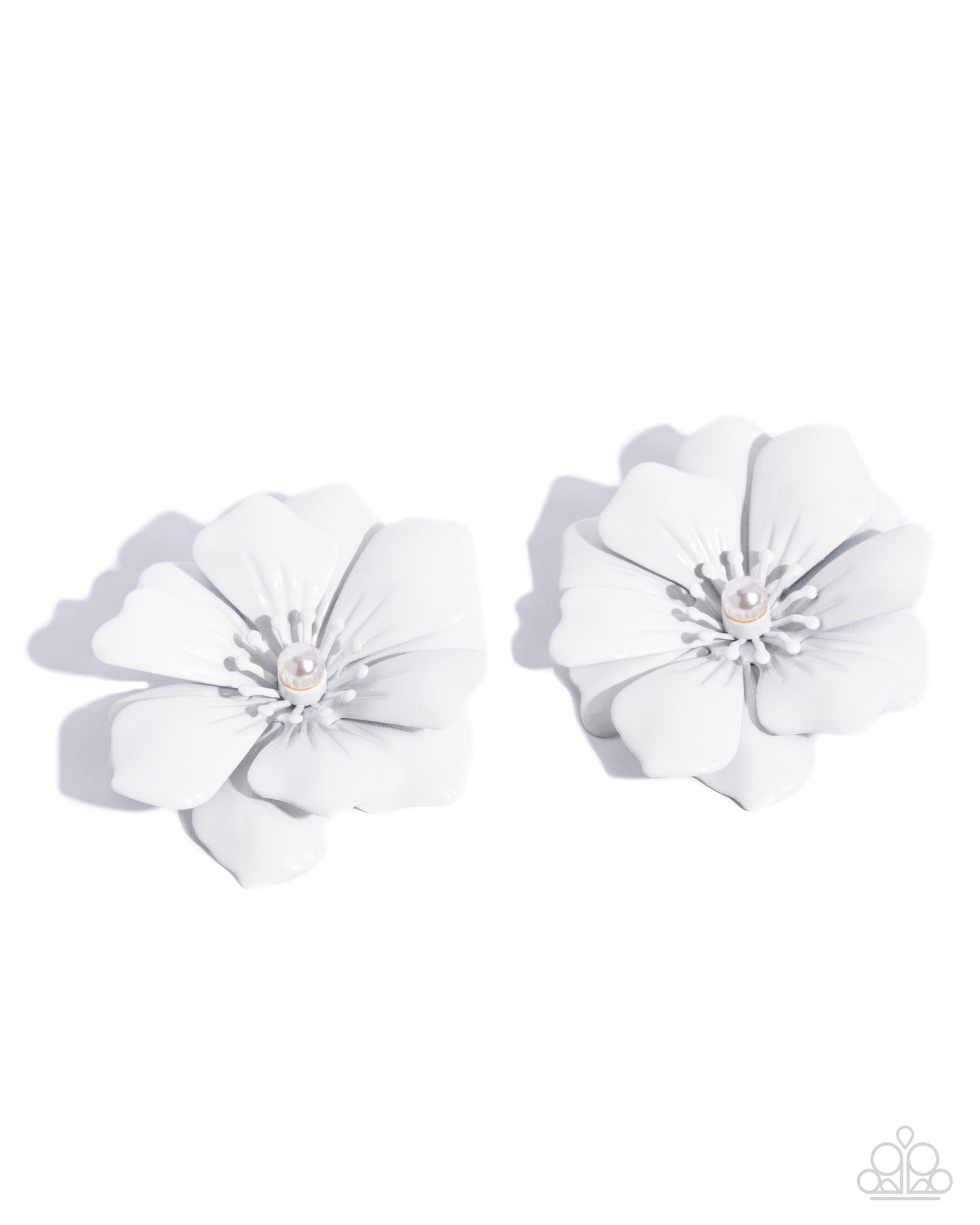 Floral Fortitude - white - Paparazzi earrings