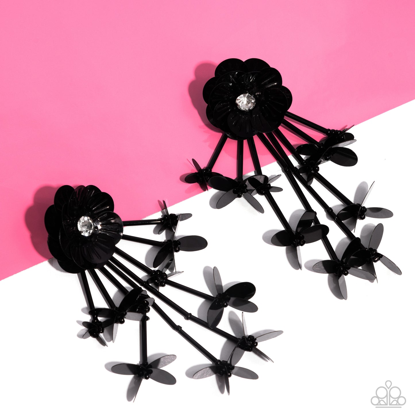 Floral Future - black - Paparazzi earrings