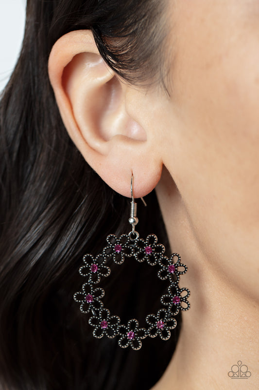 Floral Halos - pink - Paparazzi earrings