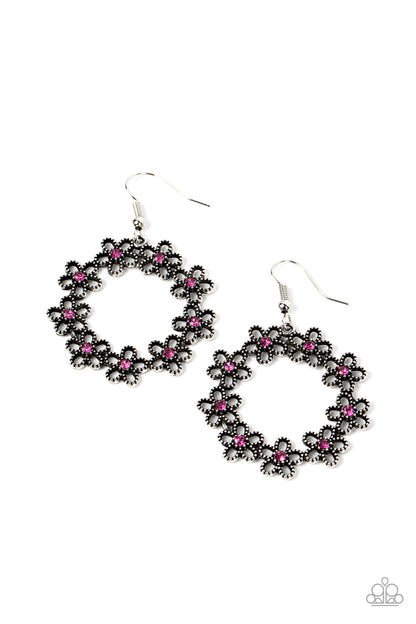 Floral Halos - pink - Paparazzi earrings