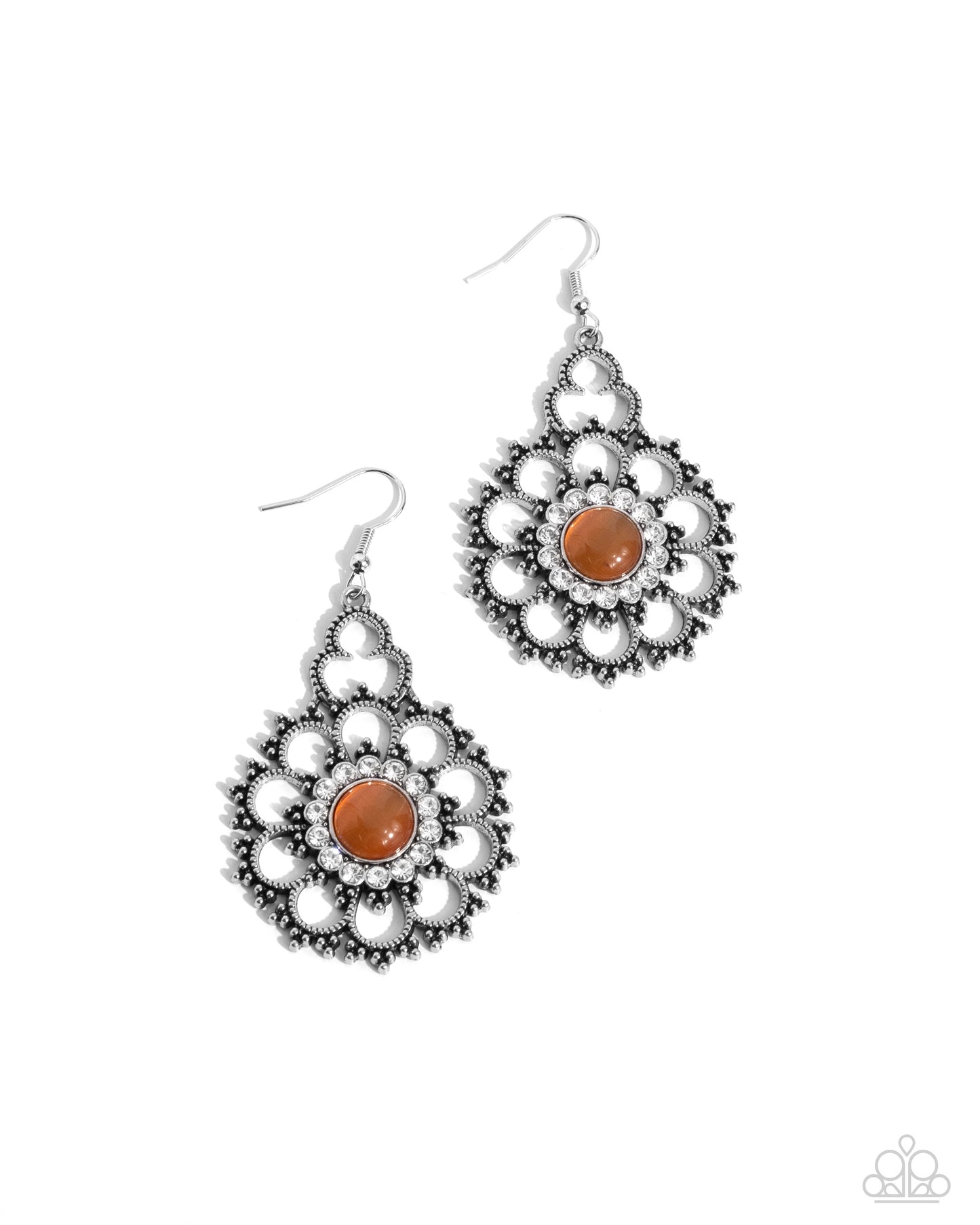 Floral Renaissance - orange - Paparazzi earrings