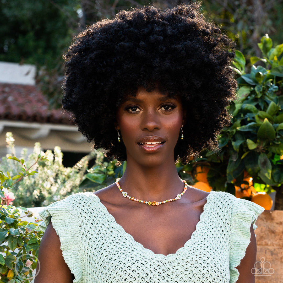 Flower Child Flair - multi GR/MT - Paparazzi necklace