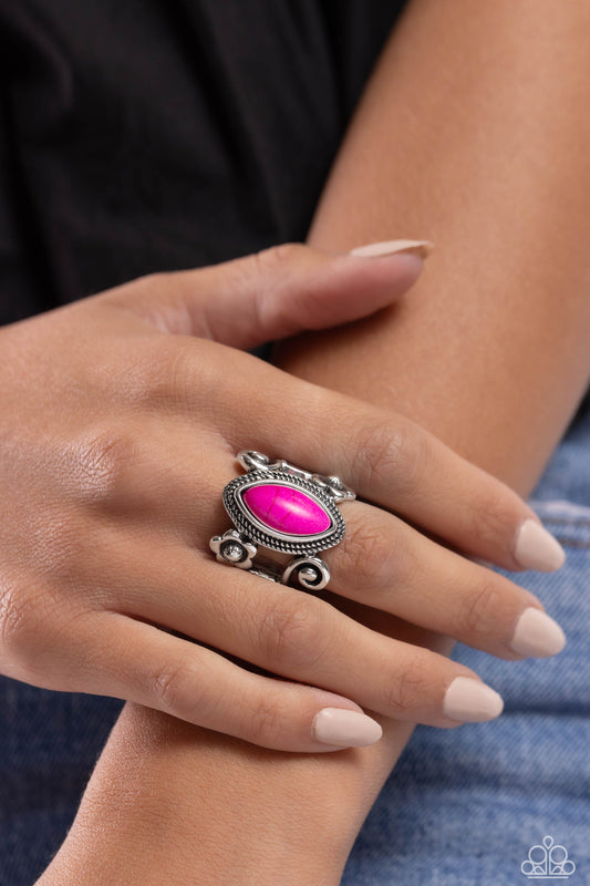 Flower SWIRL - pink - Paparazzi ring