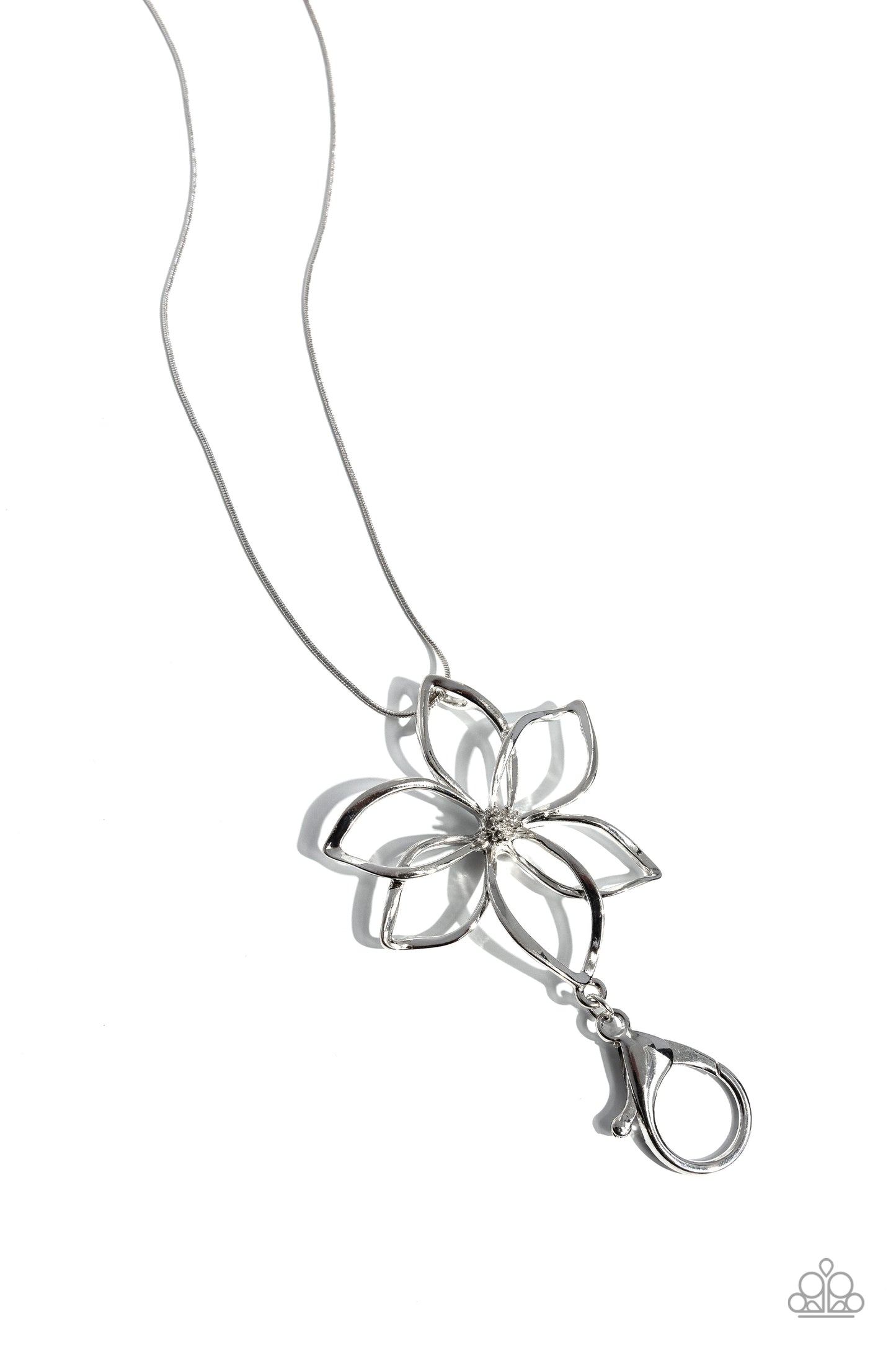 Flowering Fame - silver - Paparazzi LANYARD necklace