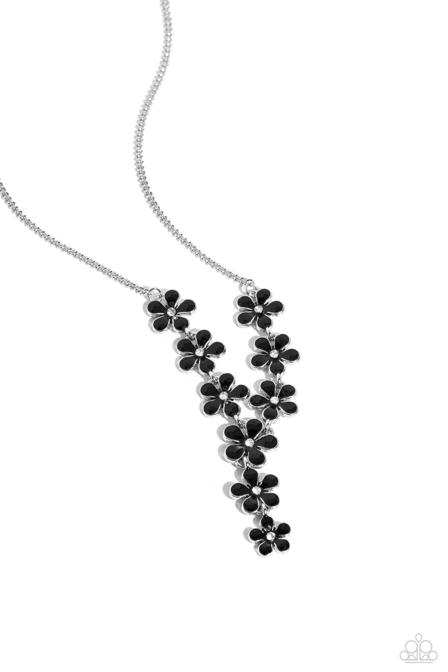 Flowering Feature - black - Paparazzi necklace