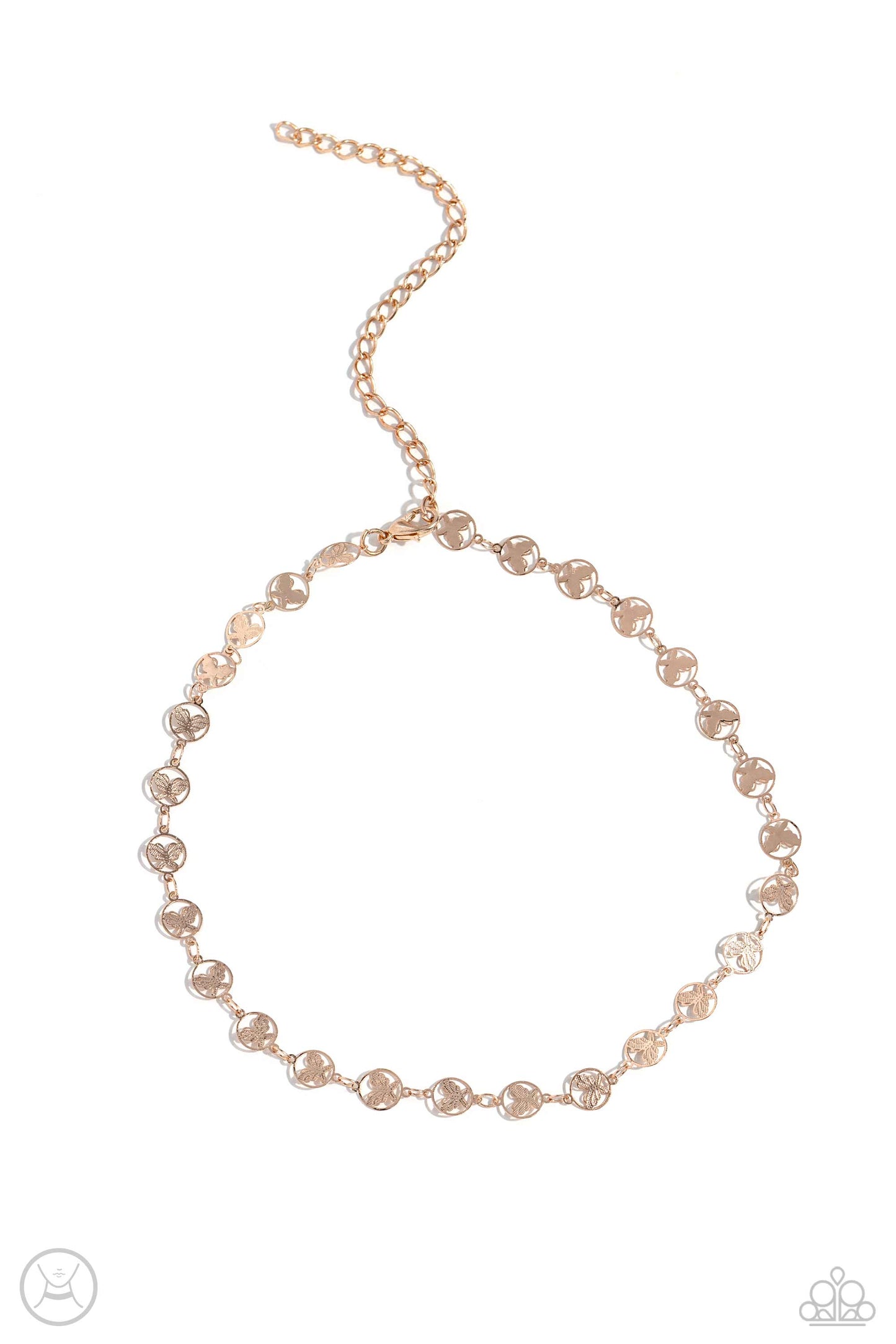 Fluttering Festival - rose gold - Paparazzi necklace