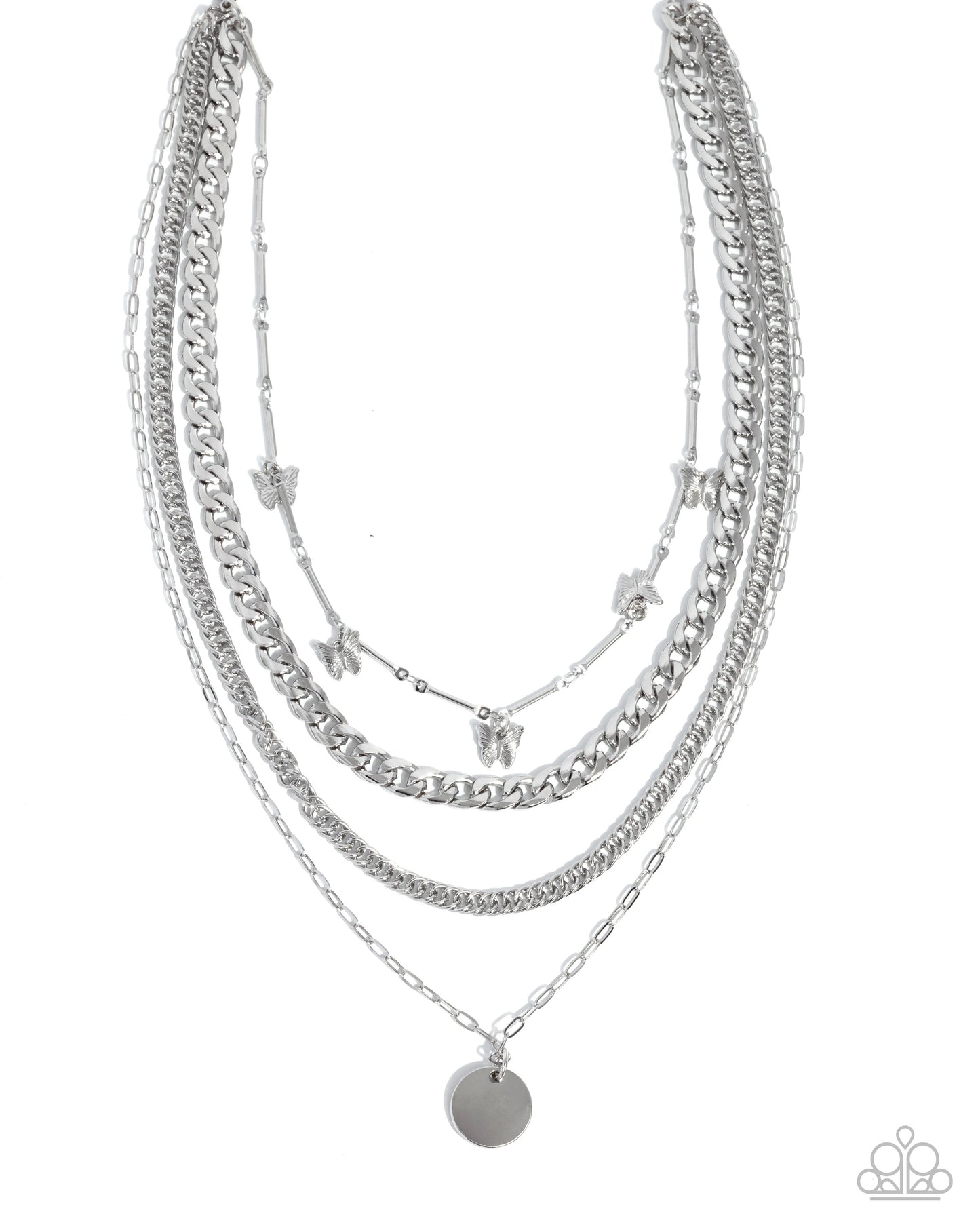 Fluttering Fringe - silver - Paparazzi necklace