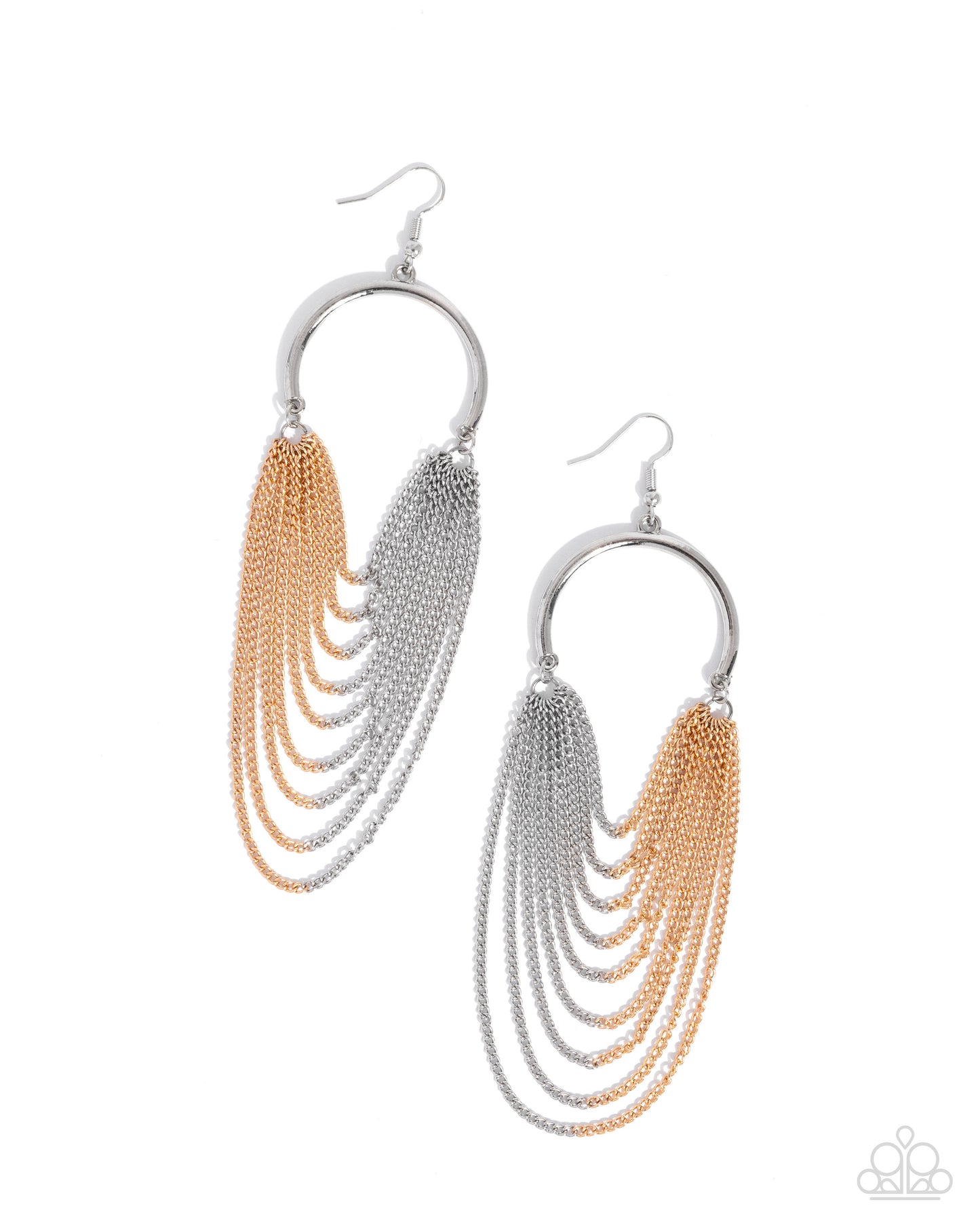 Focused Fringe - silver - Paparazzi earrings