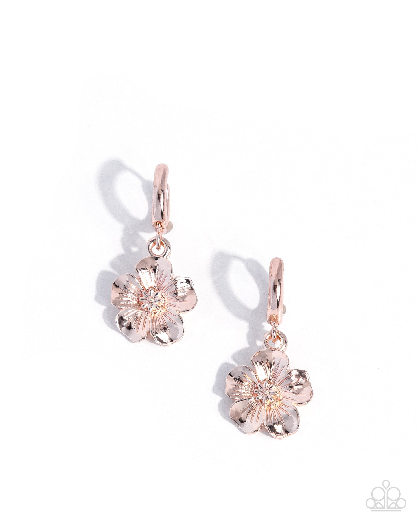 Fond Florals - rose gold - Paparazzi earrings