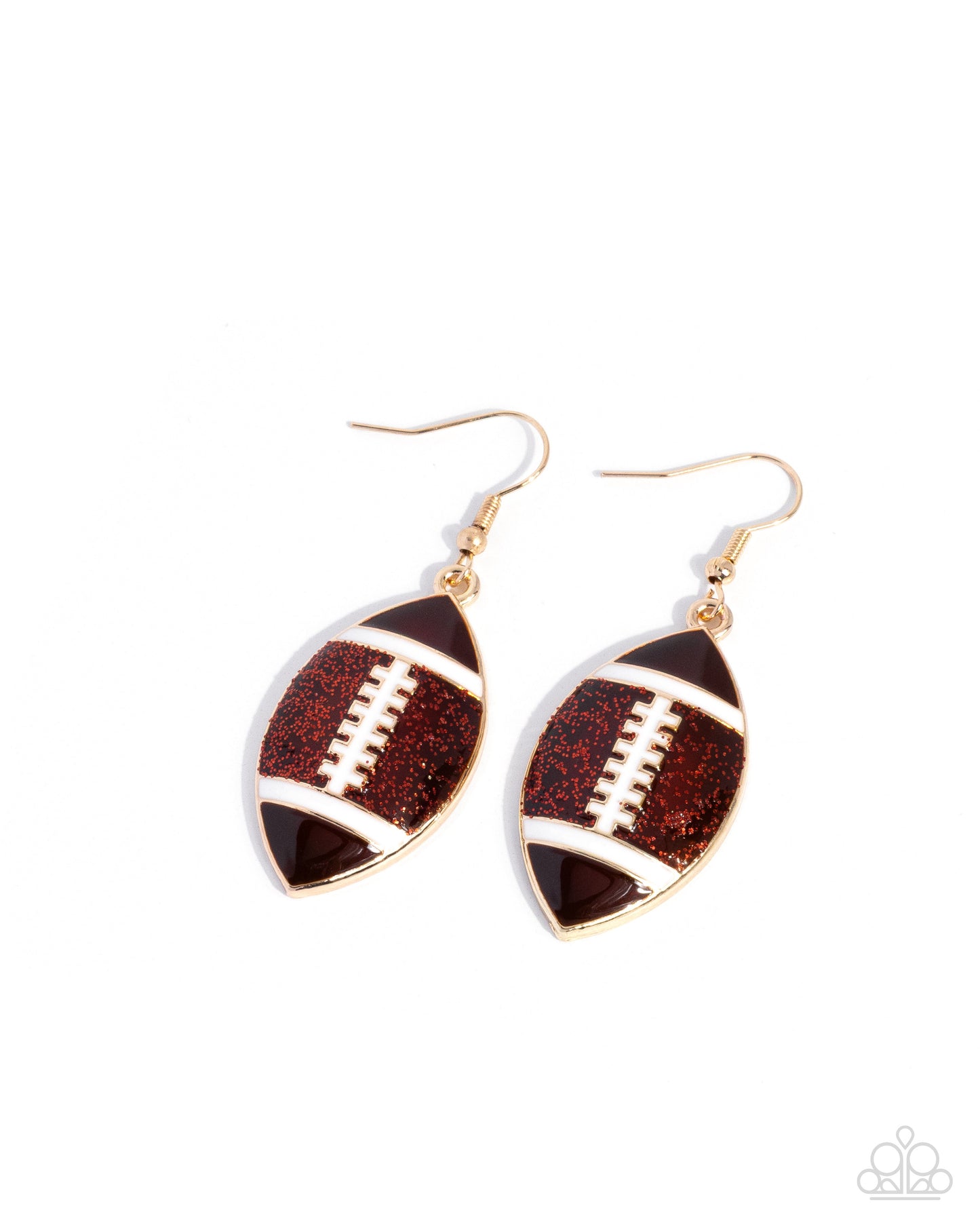 Football Facade - brown - Paparazzi earrings