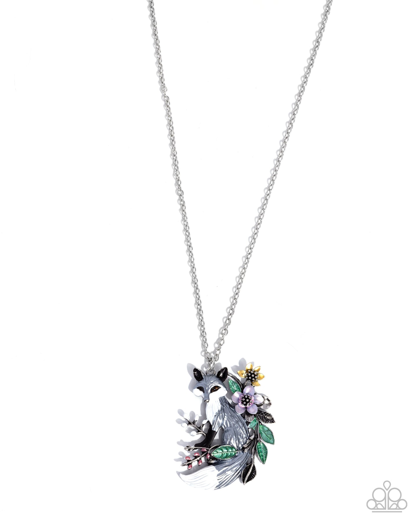 Fox Frame - multi (silver) - Paparazzi necklace