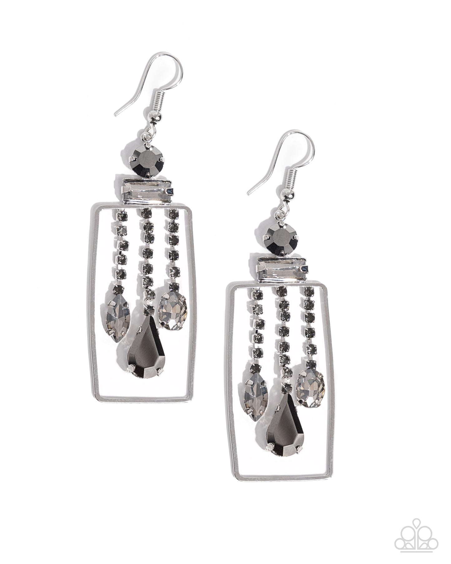 Framed Feature - silver - Paparazzi earrings