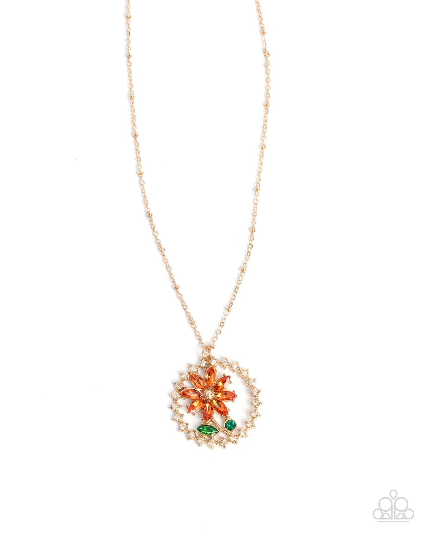 Framing Florals - orange - Paparazzi necklace