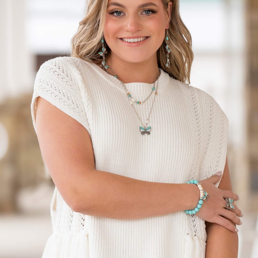 Free-Spirited Flutter - blue - Paparazzi necklace