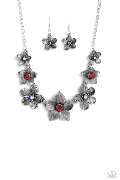 Free FLORAL - red - Paparazzi necklace