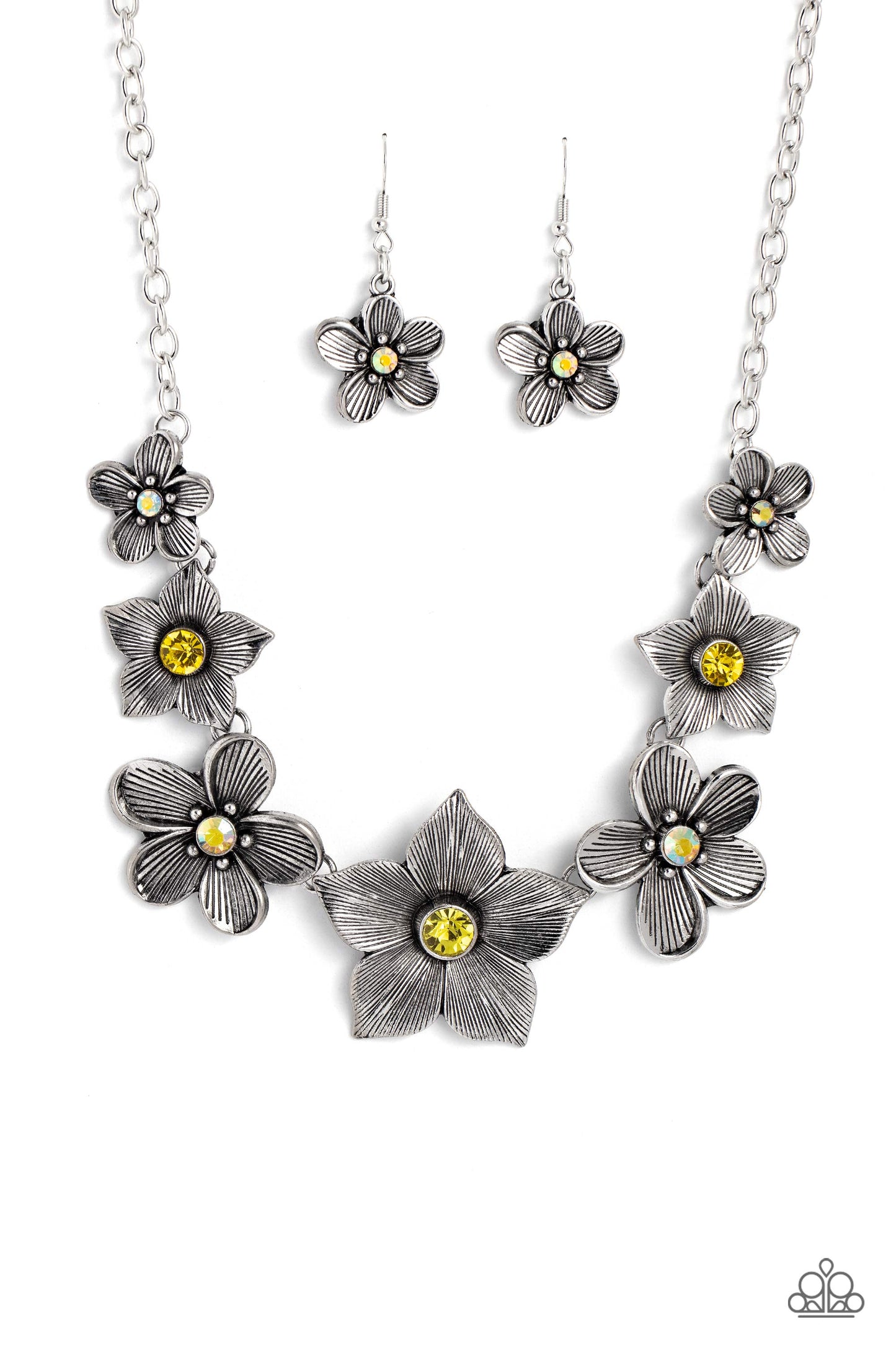Free FLORAL - yellow - Paparazzi necklace