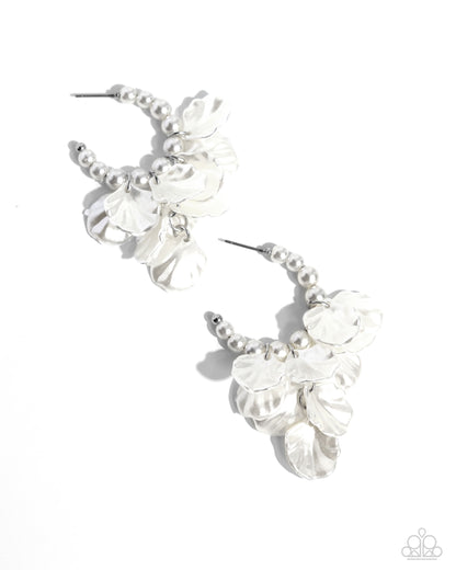 Frilly Feature - white - Paparazzi earrings