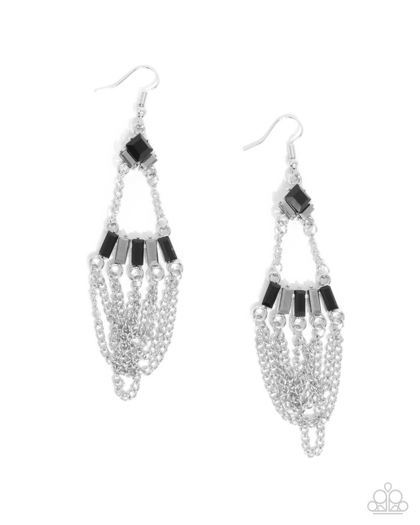 Fringe Fantasy - black - Paparazzi earrings