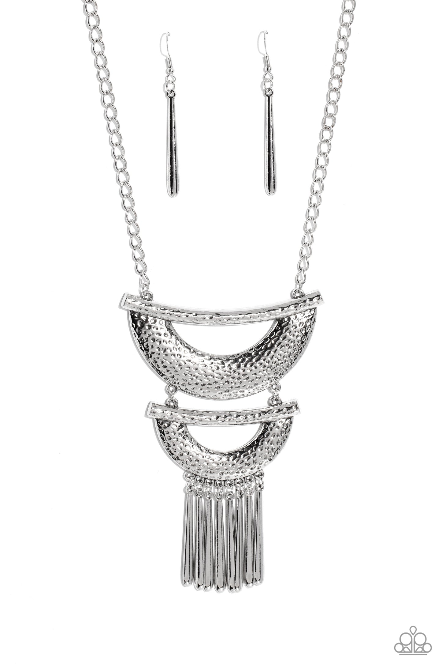 Fringe Festival - silver - Paparazzi necklace