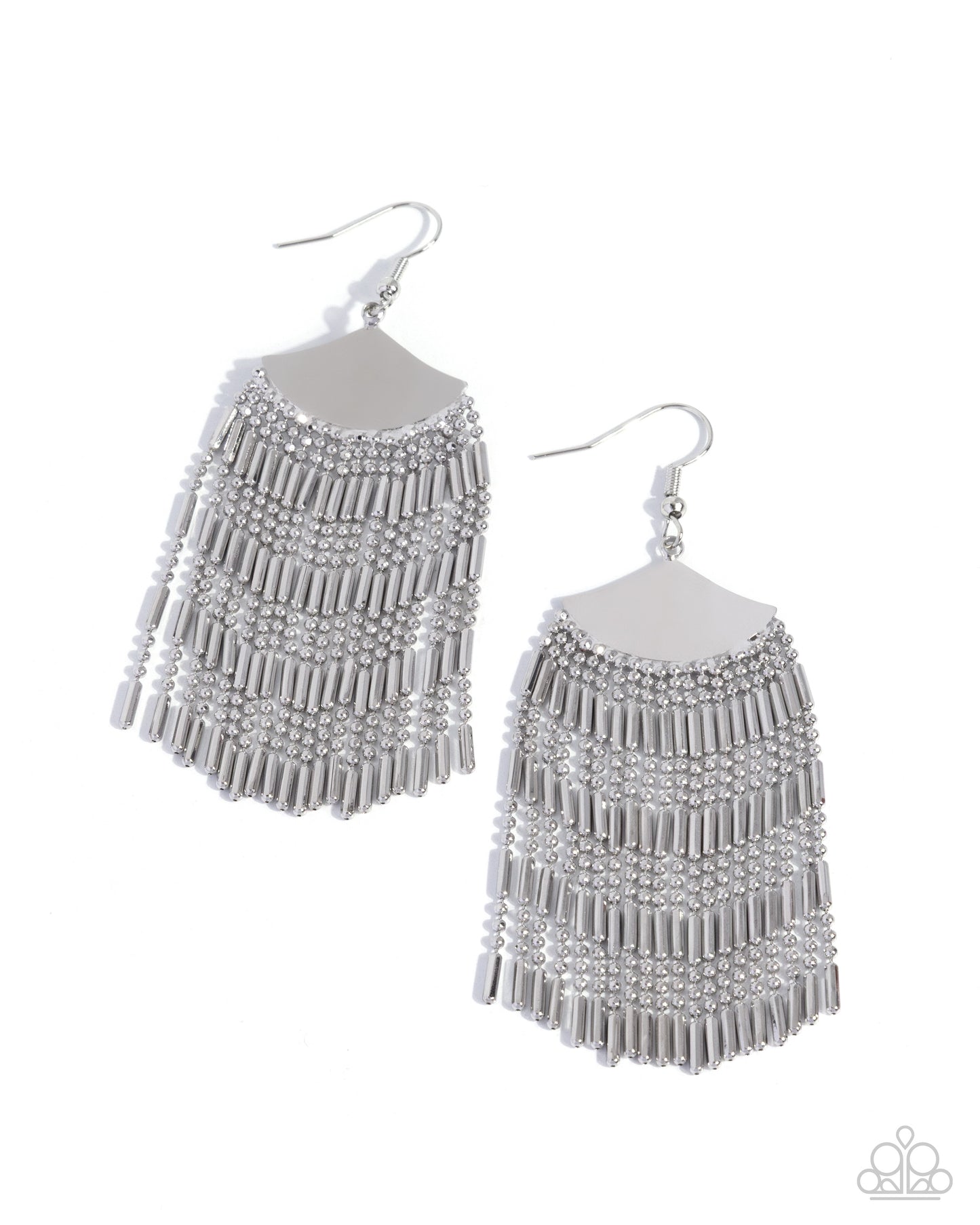 Fringe Foundation - silver - Paparazzi earrings