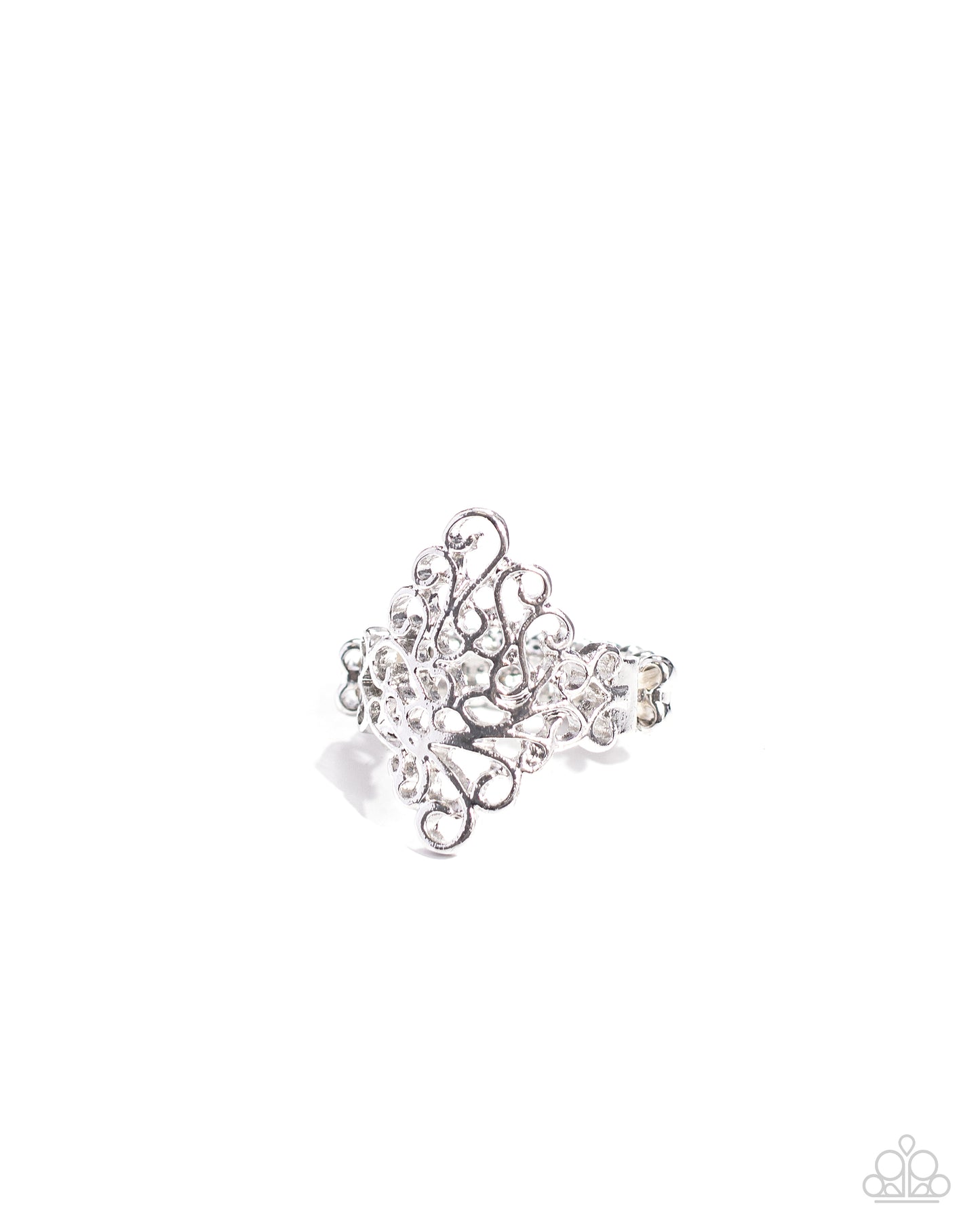 Full-Fledged Filigree - silver - Paparazzi ring
