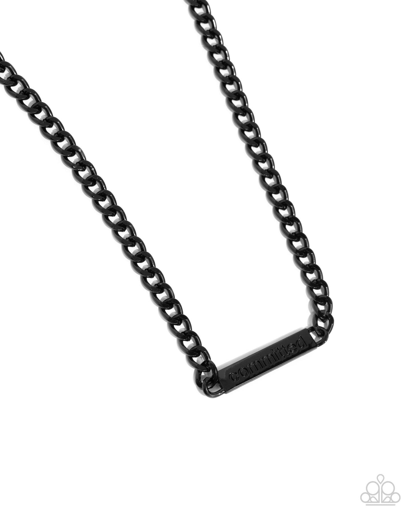 Fully Committed - black - Paparazzi MENS necklace