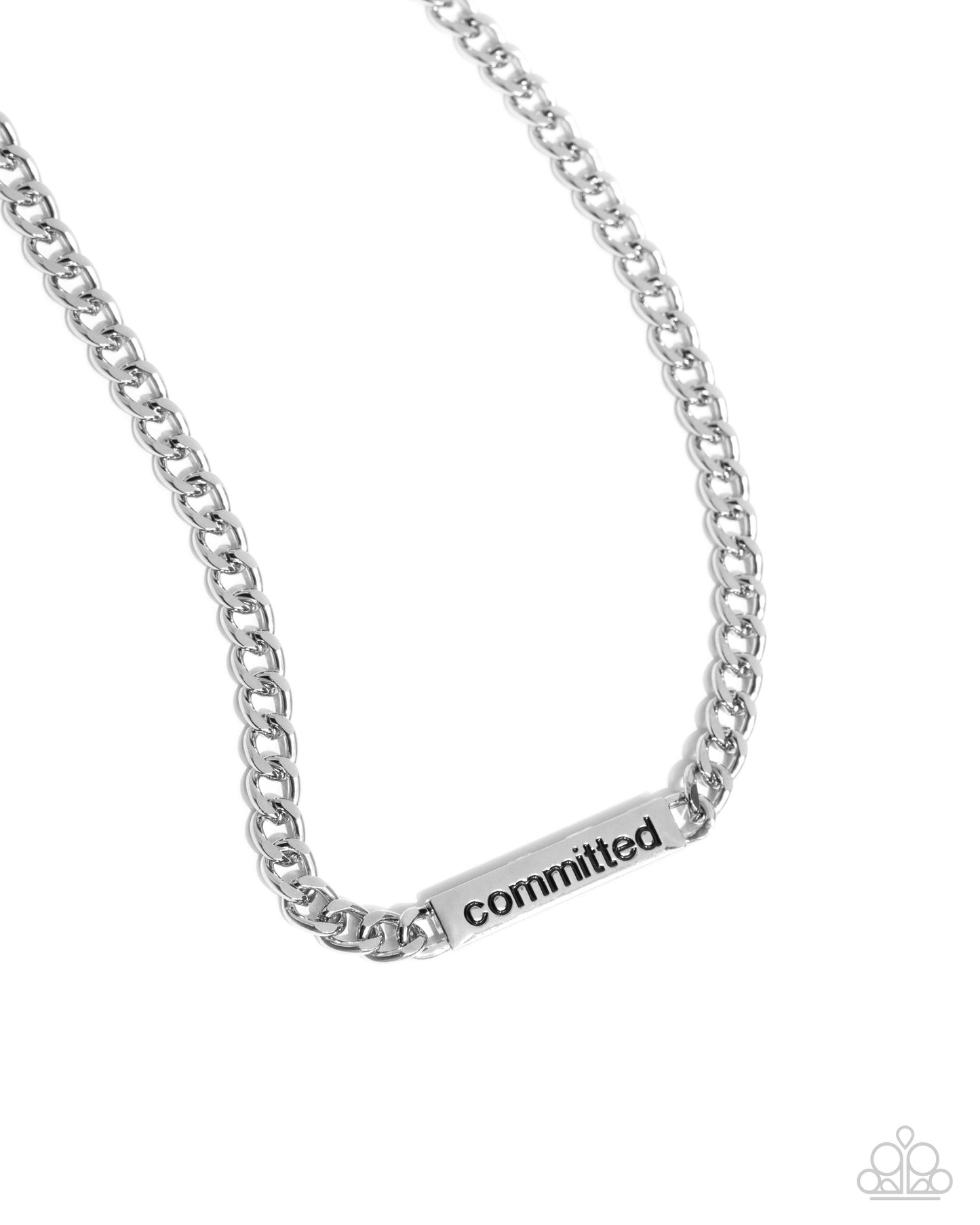 Fully Committed - silver - Paparazzi MENS necklace