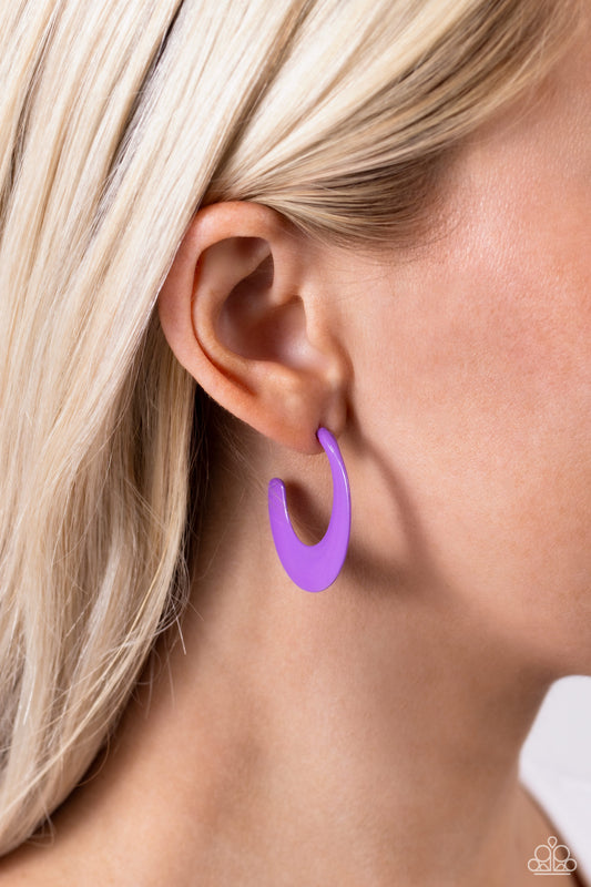 Fun-Loving Feature - purple - Paparazzi earrings