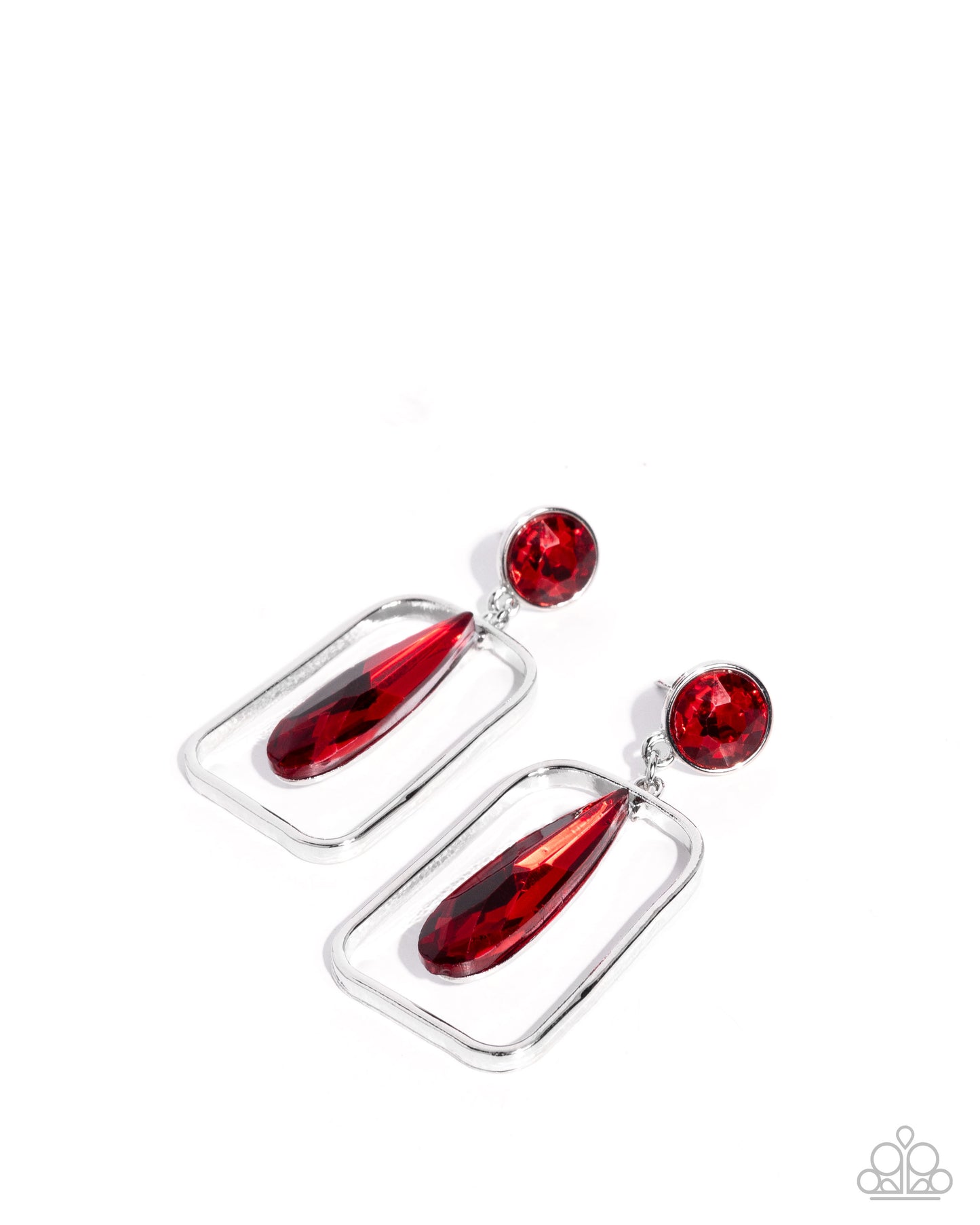 Future Framing - red - Paparazzi earrings