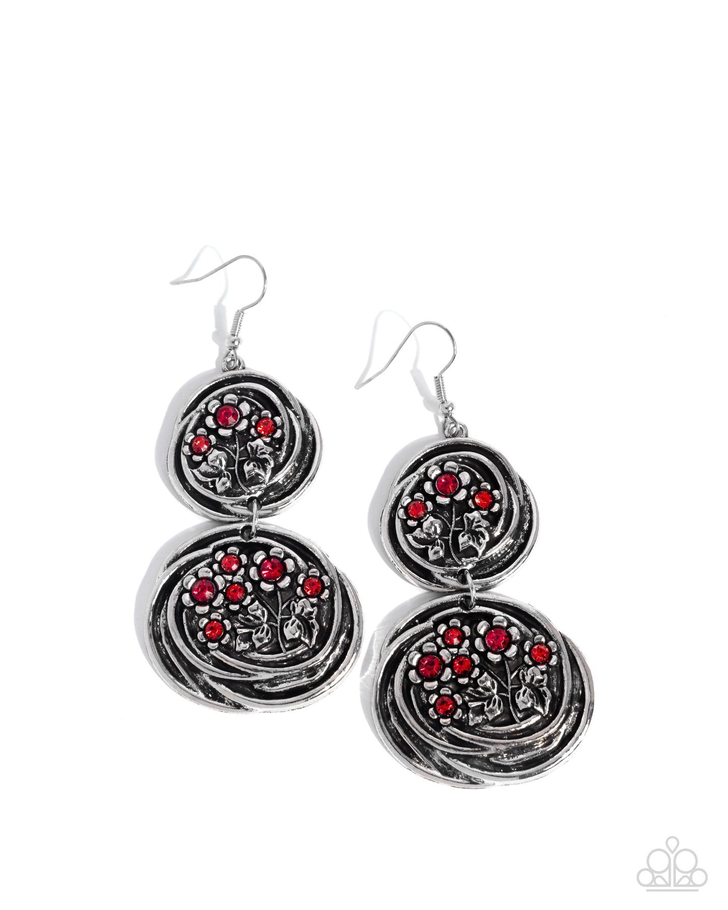 Garden Pavement - red - Paparazzi earrings
