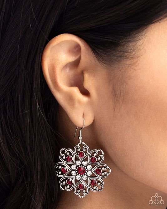Garden of Love - red - Paparazzi earrings