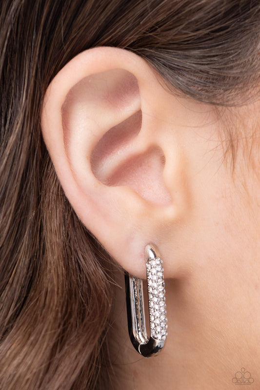 Generating Glitter - white - Paparazzi earrings